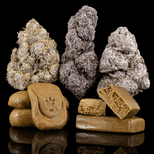 Top Shelf Sampler with premium THCA flowers and solventless hash