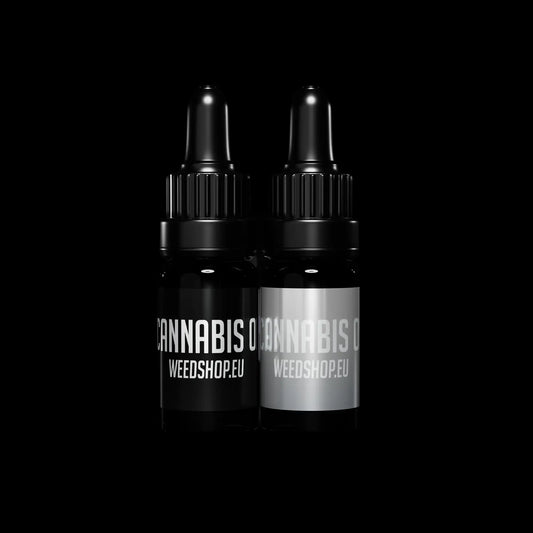 CBD and CBN cannabis oil bottles with EU compliant THC level